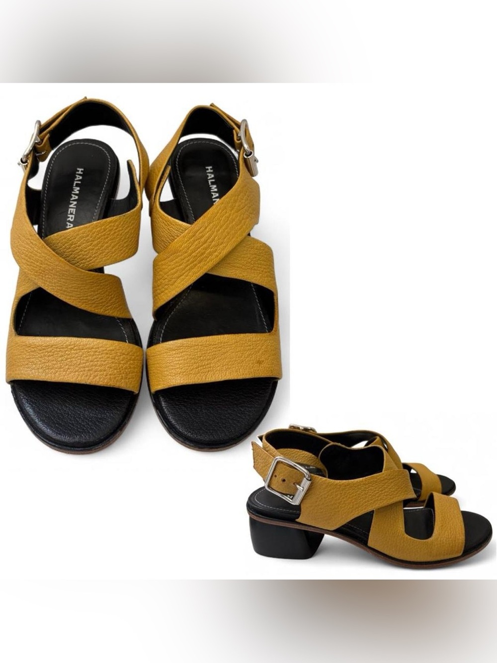 Tan Leather Block Heel Sandal - Women's